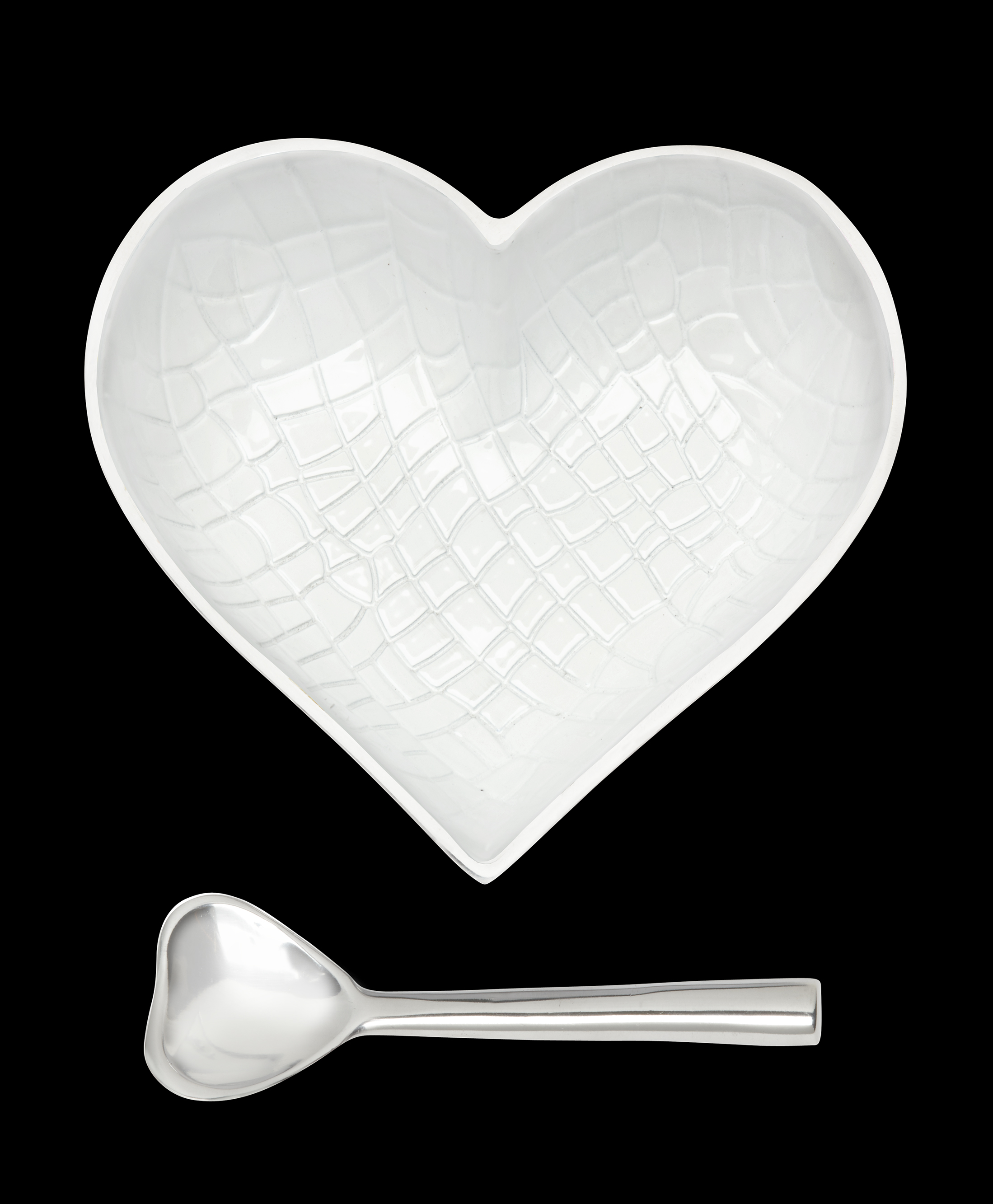 Happy Croco White Heart with Heart Spoon